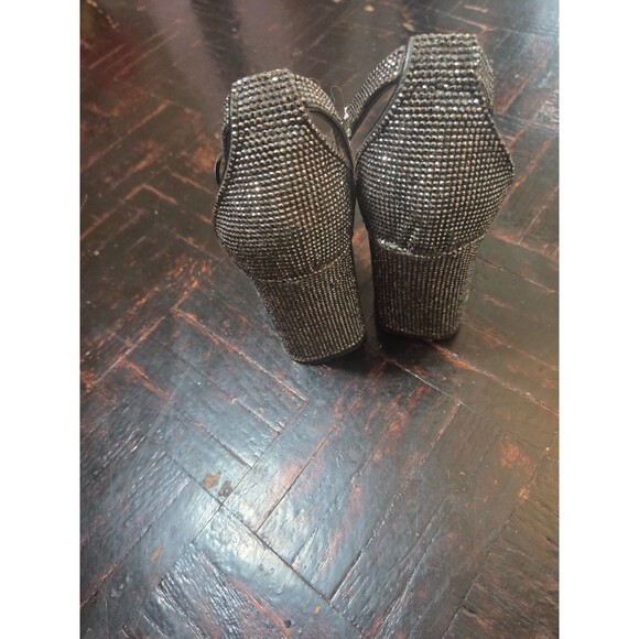 Sparkly Strap Dress Sandals 3 Inch Block Heel Elegant Party Shoes for Women - Picture 8 of 11